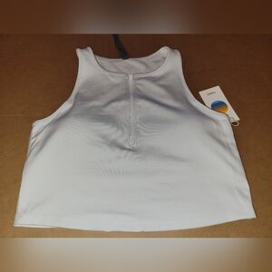 Vuori Half Zip Sleeveless Crop Top